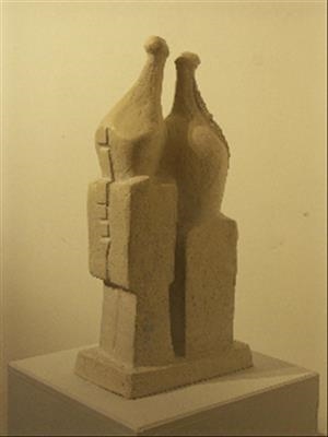 Couple by Bob Dawson - Sculpture  Abstract Fired Clay